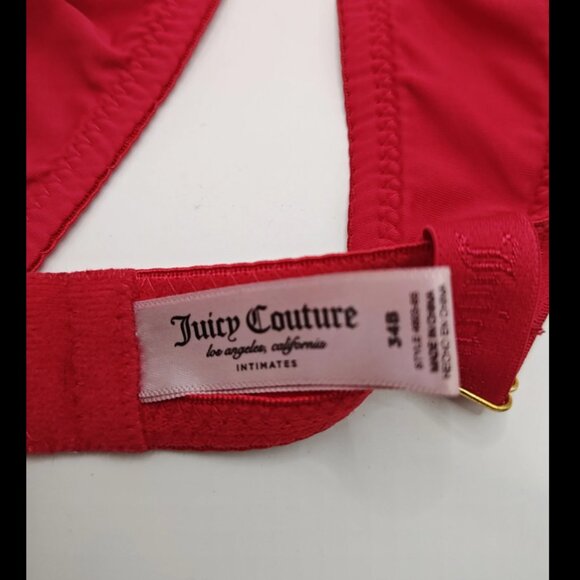 Red Juicy Couture Under Wire Push up Bra Size 34B - Picture 9 of 9